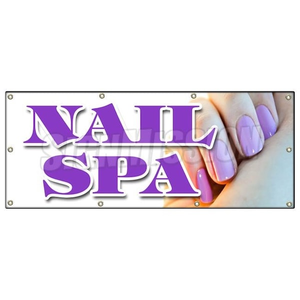 Signmission NAIL SPA BANNER SIGN manicure pedicure gel acrylic designs walk in B-96 Nail Spa - main